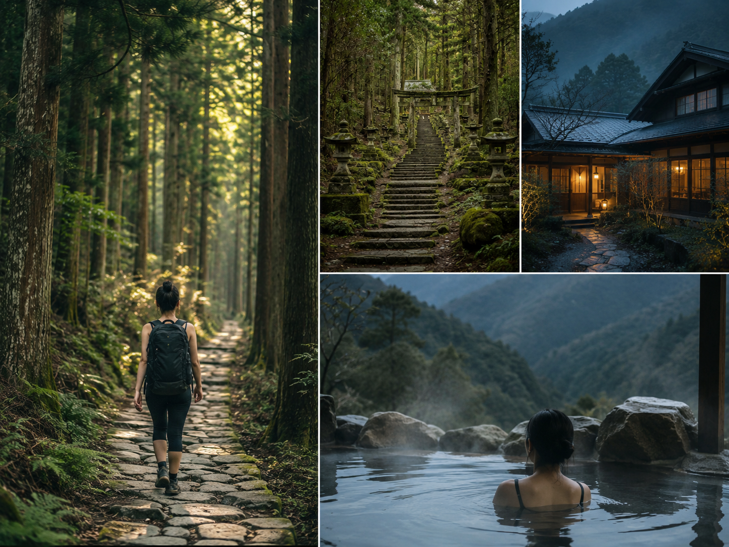 Japan — Kumano Kodo trail, ryokan, and onsen